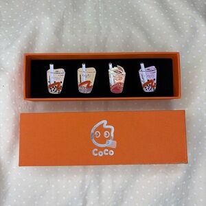 CoCo Bubble Tea 4 set Pins